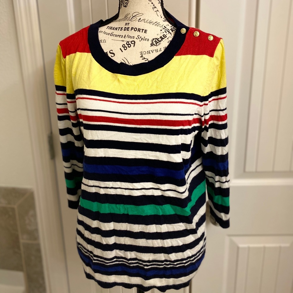 Talbots  Nautical Multi Color Striped sweater